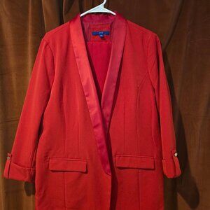 Red Wide Leg Pants Suit
